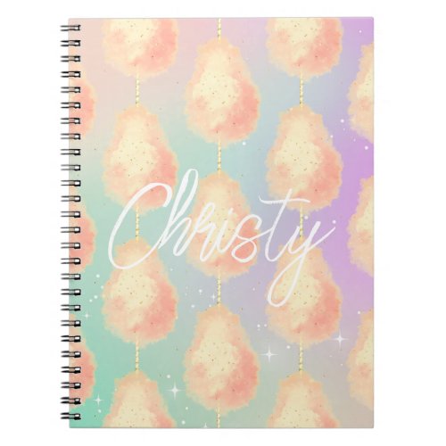 Cotton candy star dust peach teal purple pastel notebook