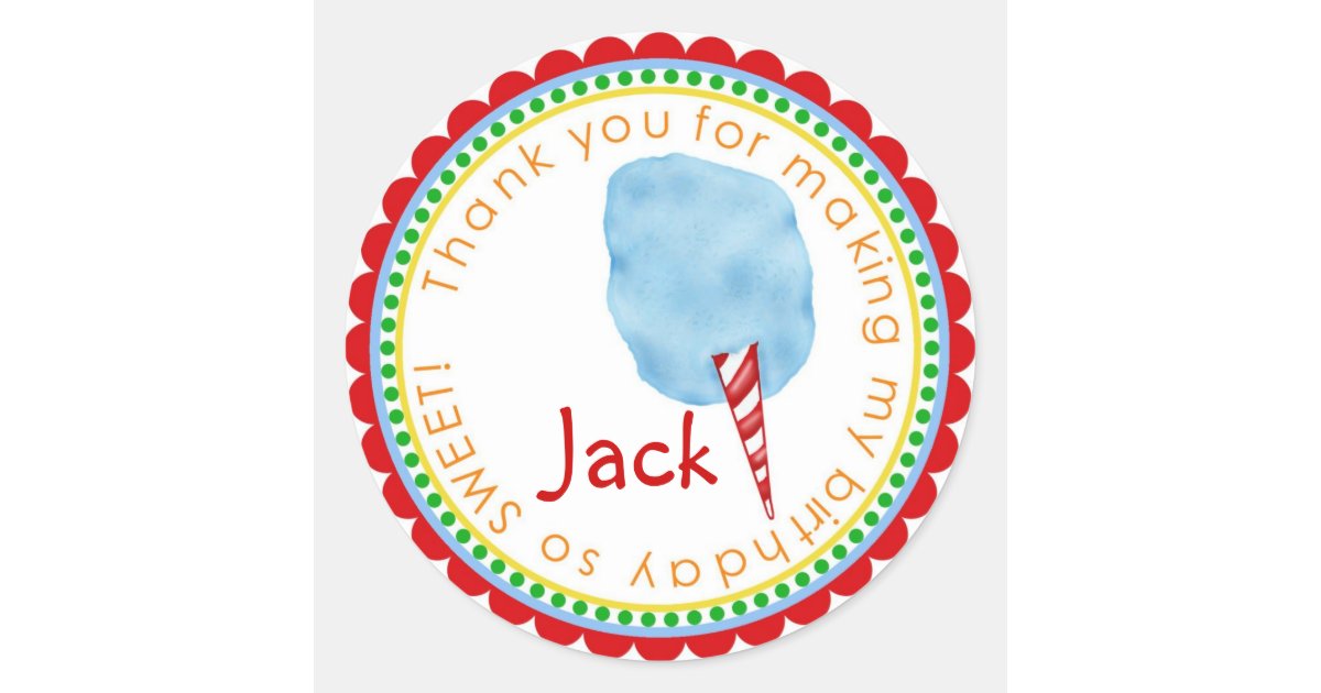 Cotton Candy Stickers Blue Classic Round Sticker Zazzle Com