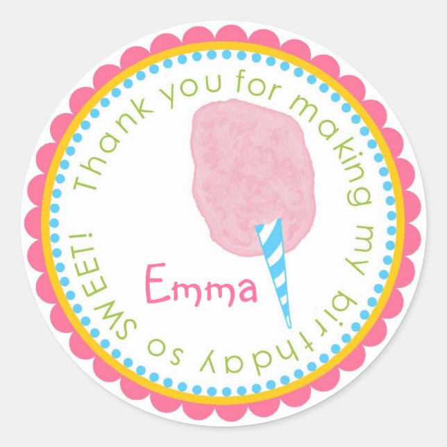 Cotton Candy stickers- Hot Colors Classic Round Sticker (Front)