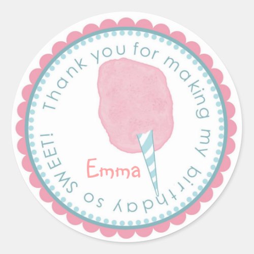 Cotton Candy stickers_ Pink and Blue Classic Round Sticker
