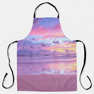 Cotton candy sunrise: beach view. apron