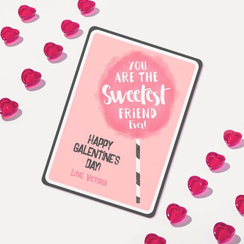 Cotton Candy Sweet Friend Galentines Valentines Holiday Card