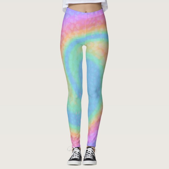 Cotton Candy Swirl Leggings (Front)