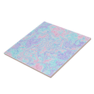 Cotton Candy Swirls Ceramic Tile