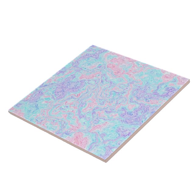 Cotton Candy Swirls Ceramic Tile (Side)