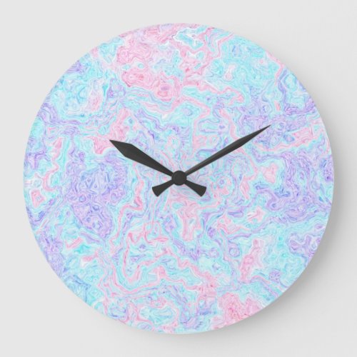 Cotton Candy Swirls Large Clock