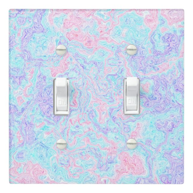 Cotton Candy Swirls Light Switch Cover (In Situ)