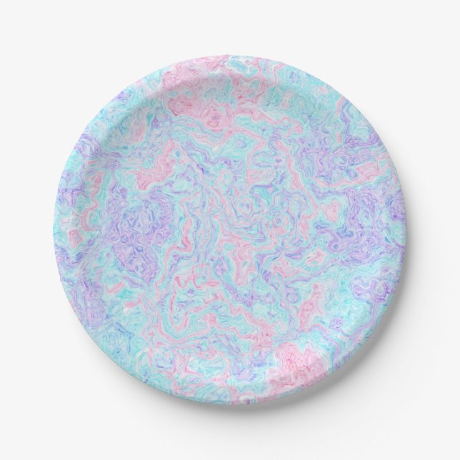 Cotton Candy Swirls Paper Plates (Front)