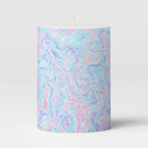 Cotton Candy Swirls Pillar Candle