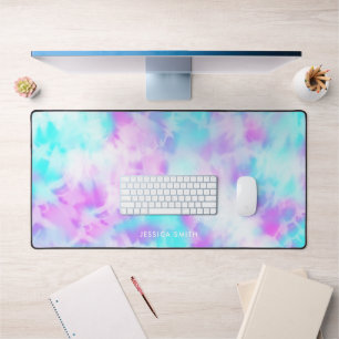 Cotton Candy Tie Dye Pattern Personalized Desk Mat