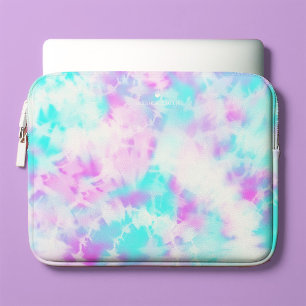 Cotton Candy Tie Dye Pattern Personalized  Laptop Sleeve