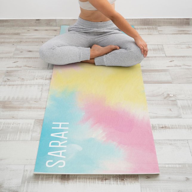 Cotton Candy Tie Dye Pattern Personalized Yoga Mat (Creator Uploaded)