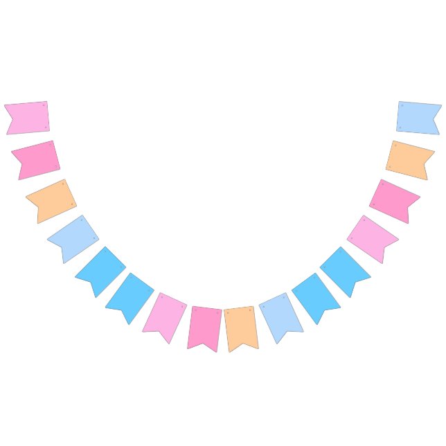 Cotton Candy to Bubblegum Blue Gradient Bunting Flags (All)