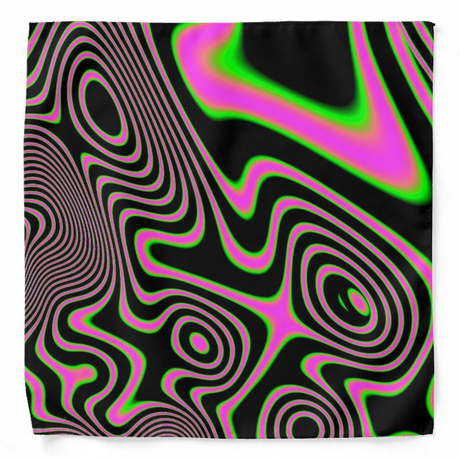 Cotton candy Trippy Abstract Bandana (Front)