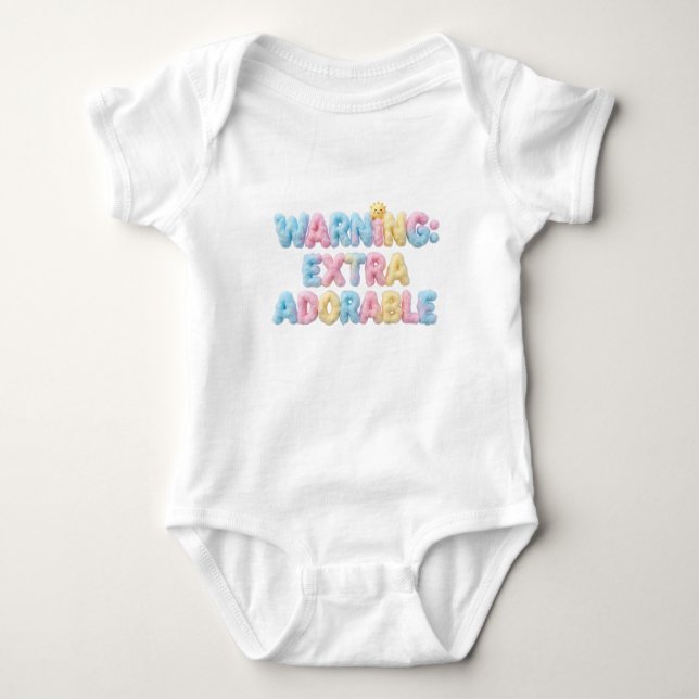 Cotton Candy Warning Extra Adorable Baby Bodysuit (Front)