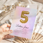 Cotton Candy Watercolor Girls 5th Birthday Balloon Invitation<br><div class="desc">Get magical! Our adorable watercolor cotton candy invitation features a hand-painted #5 gold foil balloon with a balance of cursive and sans serif typography. This design is fully customizable and is perfect for your little girls fifth birthday celebration.</div>