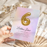 Cotton Candy Watercolor Girls 6th Birthday Balloon Invitation<br><div class="desc">Get magical! Our adorable watercolor cotton candy invitation features a hand-painted #6 gold foil balloon with a balance of cursive and sans serif typography. This design is fully customizable and is perfect for your little girls sixth birthday celebration.</div>