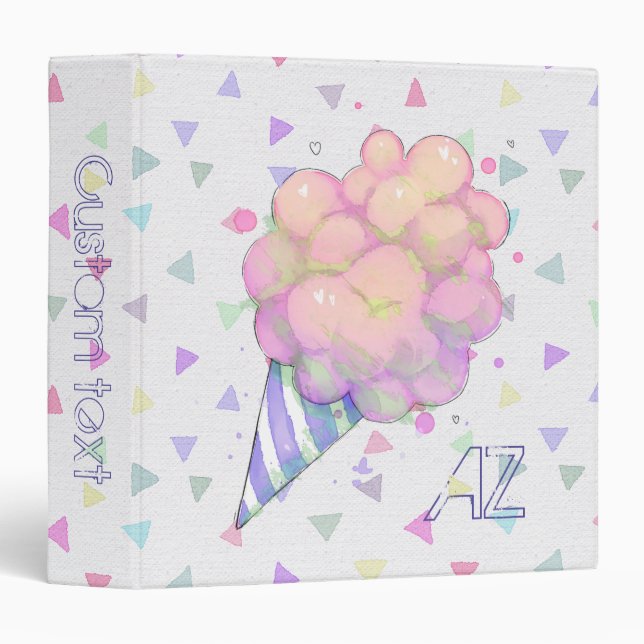 Cotton candy watercolor monogram binder (Front/Spine)
