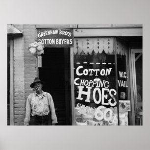 Cotton Chopping Hoes, 1930s Poster