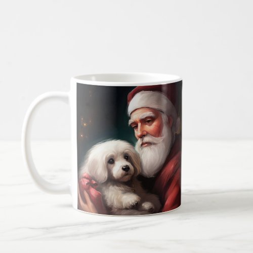 Cotton De Tulear With Santa Claus Christmas Coffee Mug