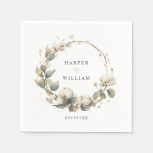 Cotton & Eucalyptus hoop wedding Napkins