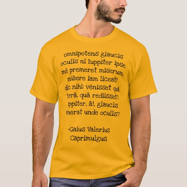 Cotton Eye Jove - Latin poem parody T-Shirt (Front)