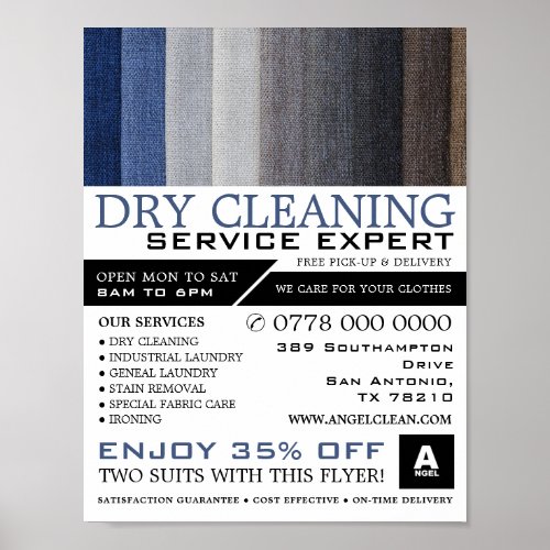 Cotton Fabric Dry Cleaners Cleaning Service Poster
