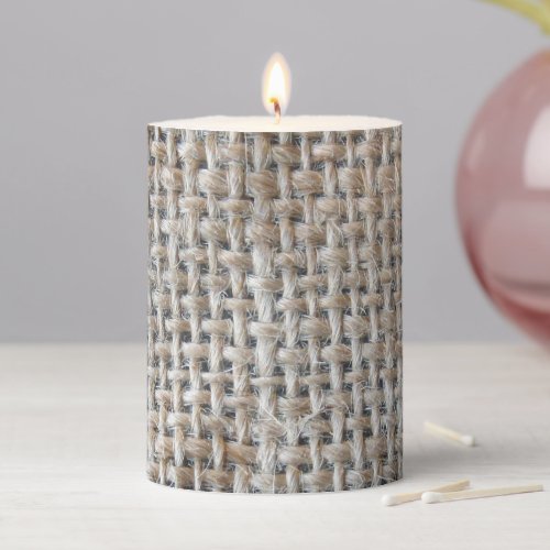 Cotton Fabric Linen Gray Burlap funny Pillar Candle