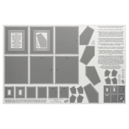 Cotton Fabric make 3 gray photo frames sew pattern