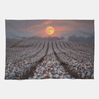 Cotton Field Harvest Moon - Farmhouse Decor Kitchen Towel