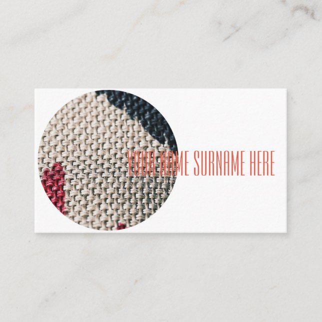Cotton Flax Surface Material Texture Business Card (Front)