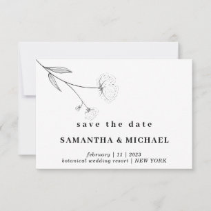 Cotton Flower Boho Clear Indie Save the date Invitation