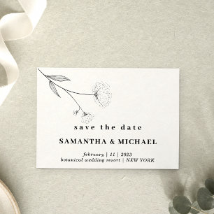 Cotton Flower Boho Clear Indie Save the date Invitation