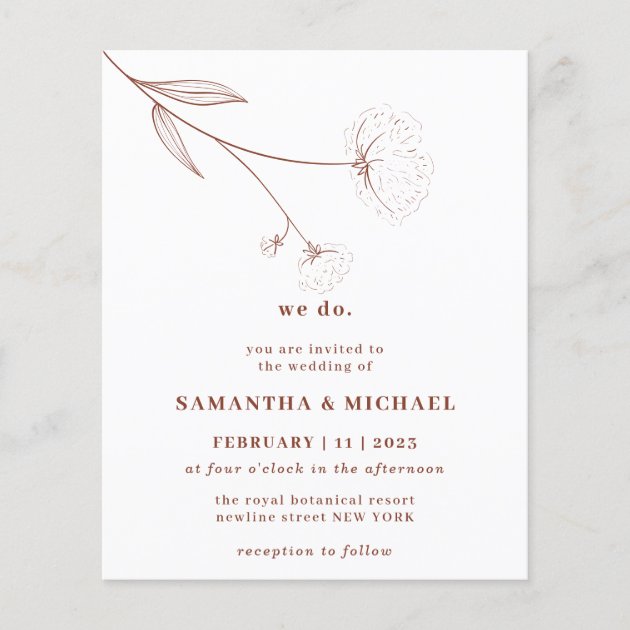 Cotton Flower Terracotta budget Botanical we do Flyer