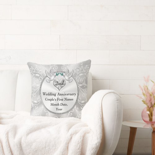 COTTON Gifts for 2nd Wedding Anniversary Pillow