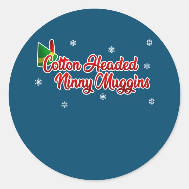Cotton Headed Ninny Muggins Funny Elf Christmas Classic Round Sticker (Front)