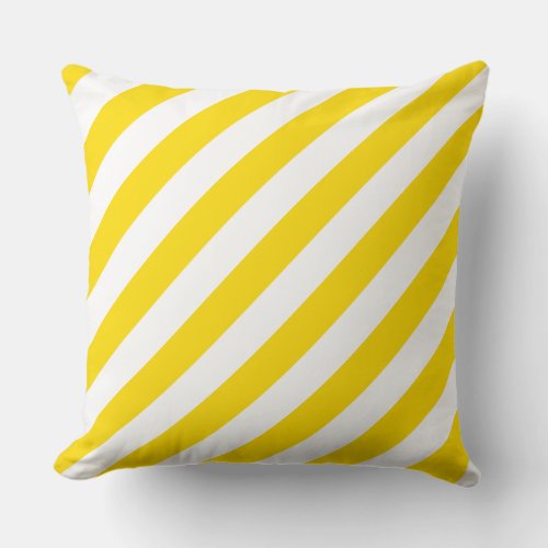 Cotton Large Throw Pillows Yellow White Striped