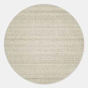 Cotton Linen Background Classic Round Sticker