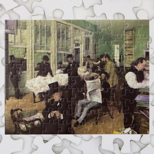 Cotton Market in New Orleans by Edgar Degas Jigsaw Puzzle