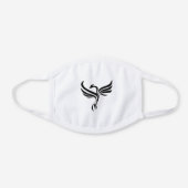 *~* Cotton Phoenix Rising Black on White Face Mask (Front)