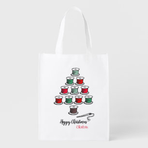Cotton Reel Christmas Tree Sewing Bag