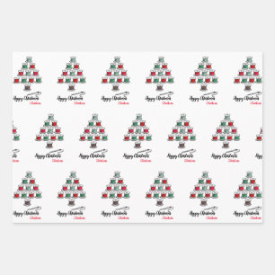 Cotton Reel Christmas Tree Wrapping Paper Sheets