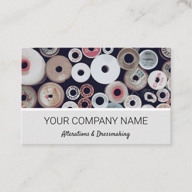 Cotton Reels Sewing Business Card (Front)