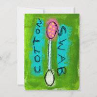 Cotton Swab Greeting Card - Funny Bathroom