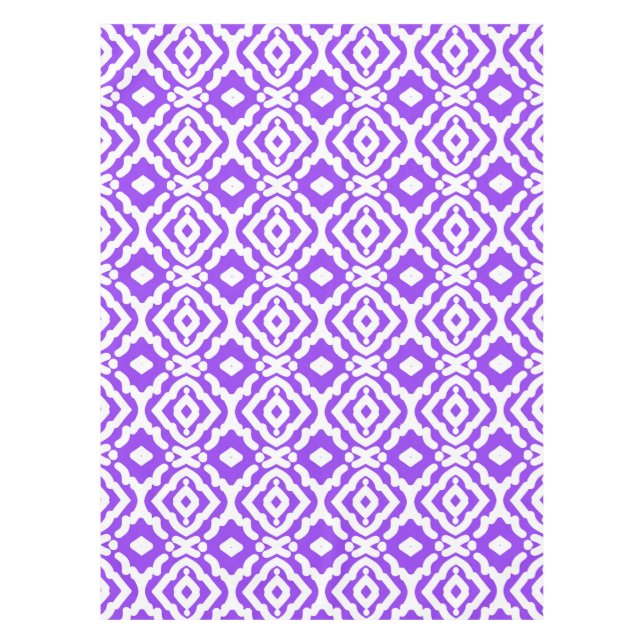 Cotton Table cloth, 52"x70" geometric pattern  Tablecloth (Front)