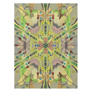 Cotton Tablecloth abstract geo 52x70 inches 0641a