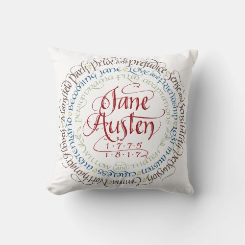 Cotton Throw Pillow _ Jane Austen Period Dramas