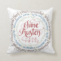 Cotton Throw Pillow - Jane Austen Period Dramas