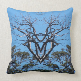 Cotton Throw Pillow Tree Heart Wings