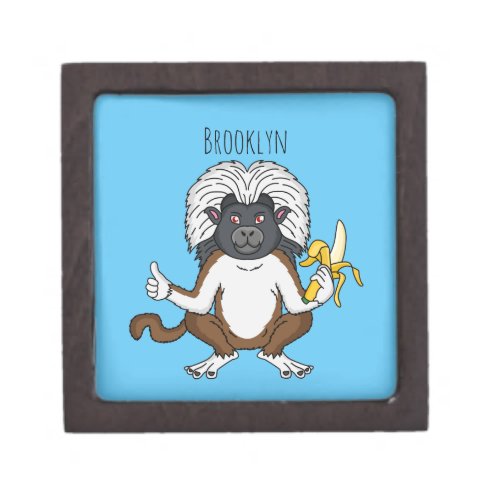 Cotton Top Tamarin monkey cartoon illustration Gift Box